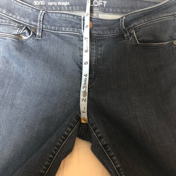 Loft Dark Wash Curvy Straight Jeans Mid Rise EUC - Picture 6 of 10